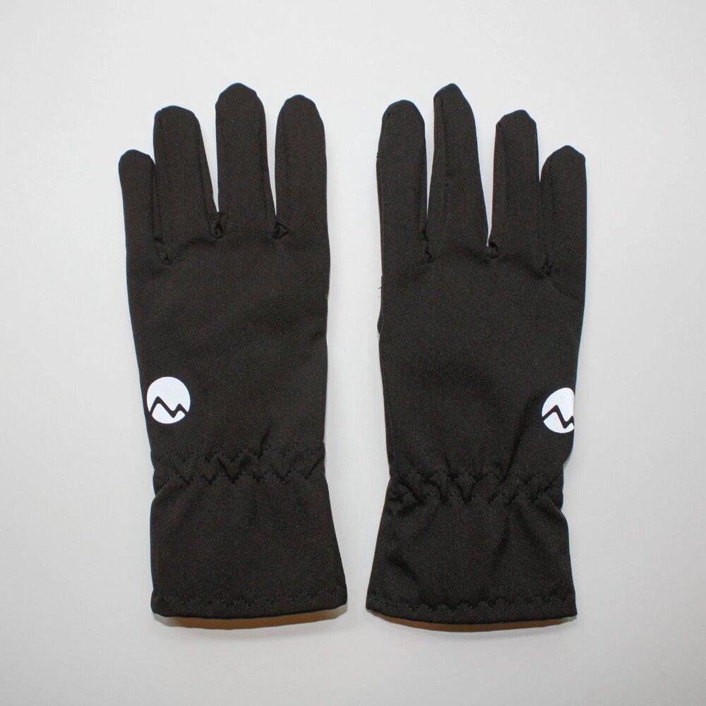Black Gloves Silver Mountain Extra Padding on Palm & Index Finger Zig Zag Stitch